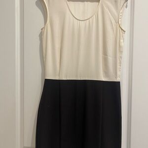 Banana Republic Black and Cream Midi Dress